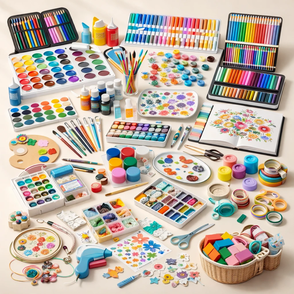 الألوان والمستلزمات الفنية واليدوية